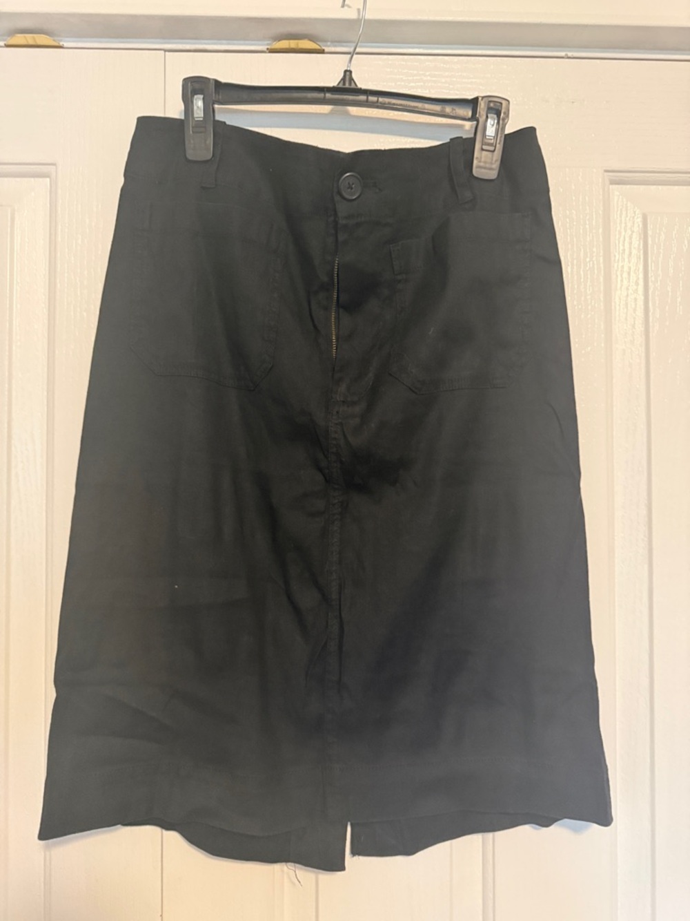 Anthropologie Maeve  Black Front-Slit Midi Skirt